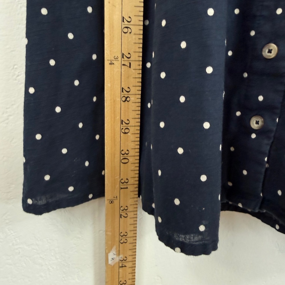 Abercrombie & Fitch Polka Dot Mini Dress S Tie Front Button Cotton Pockets Retro - Picture 13 of 14